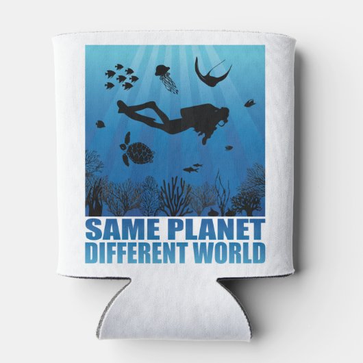 Zelfde planeet Verschillende World Scuba Diver Blikjeskoeler (Achterkant)