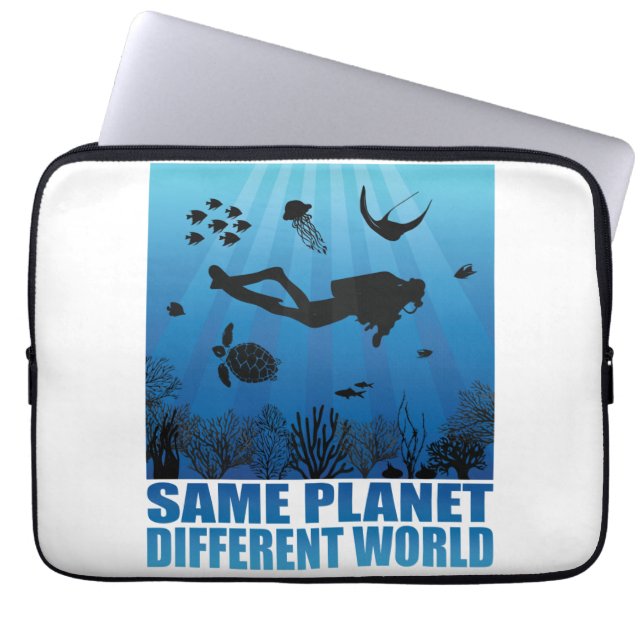 Zelfde planeet Verschillende World Scuba Diver Laptop Sleeve (Voorkant)