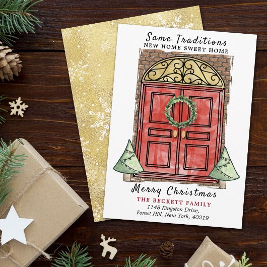 Zelfde tradities Nieuwe Kerstmis Feestdagenkaart