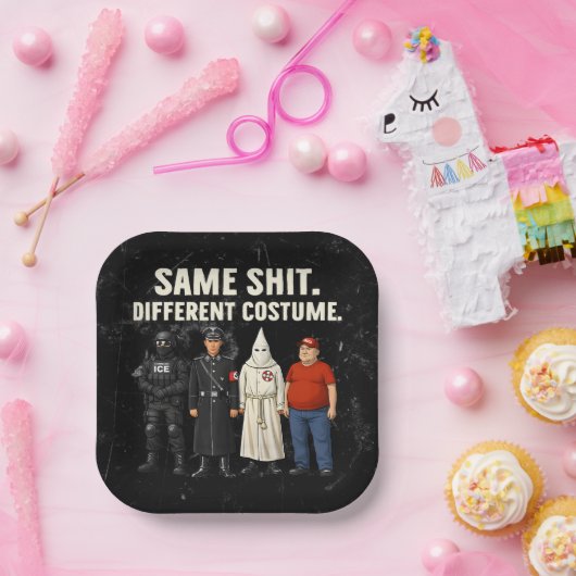 Zelfde Verschillende Kleding Papieren Bordje (Feest)