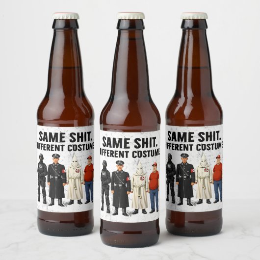 Zelfde Verschillende Kostuum Bier Etiket (Flessen)