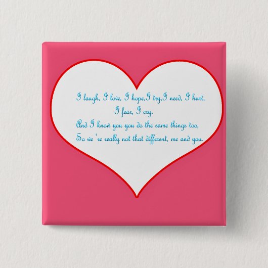 Zelfde Vierkante Button 5,1 Cm (Voorkant)