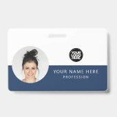 Zelfde voor en achter | Foto werknemer, Logo, naam Badge (Back)