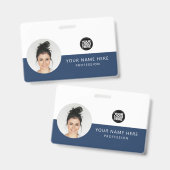 Zelfde voor en achter | Foto werknemer, Logo, naam Badge (Front & Back)