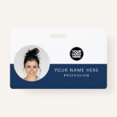 Zelfde voor en achter | Foto werknemer, Logo, naam Badge (Voorkant)