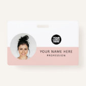 Zelfde voor en achter | Foto werknemer, Logo, naam Badge (Achterkant)