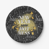 Zelfde warme Mess Black en gouden glitter-kaas Papieren Bordje (Voorkant)