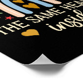 Zelfde zwarte hartgeschiedenis Maand Boho Regenboo Poster (Hoek)