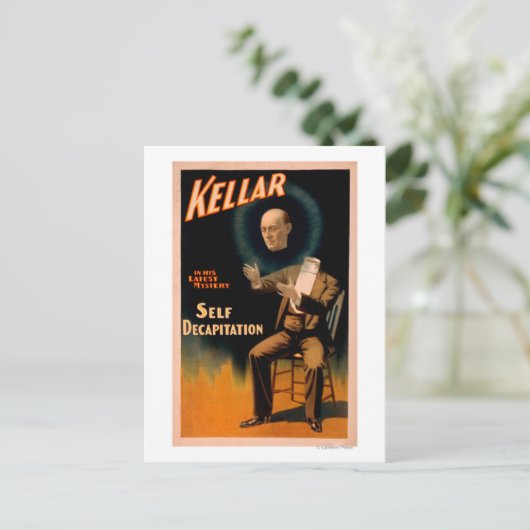 Zelfdecapitatie volgens Kellar Briefkaart (Staand voorkant)