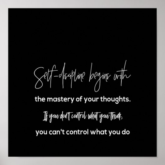 zelfdiscipline begint met het meesterschap van je  poster (Voorkant)