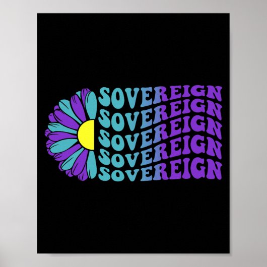 Zelfdodingpreventie bewustzijnsunflower soeverein poster (Voorkant)
