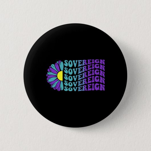 Zelfdodingpreventie bewustzijnsunflower soeverein ronde button 5,7 cm (Voorkant)