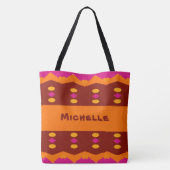 Zelfexpressie Bruin Roze Patroon Tote Bag (Achterkant)