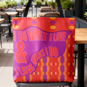 Zelfexpressie Paars Oranje Patroon Tote Bag