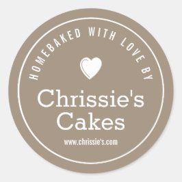 Zelfgebakken met liefde ambachtelijke bakkerij gep ronde sticker