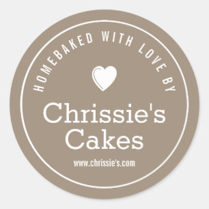 Zelfgebakken met liefde ambachtelijke bakkerij gep ronde sticker