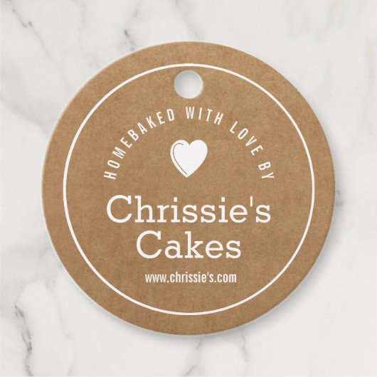 zelfgebakken met liefde Kraft bakkerij Bedankjes Labels (Voorkant)