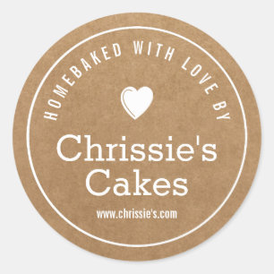 zelfgebakken met liefde Kraft bakkerij Ronde Sticker