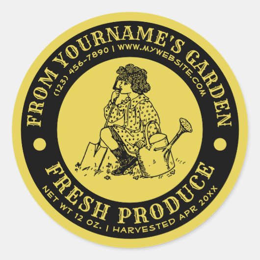 Zelfgegroeide tuin Fresh Label Sjabloon (Voorkant)