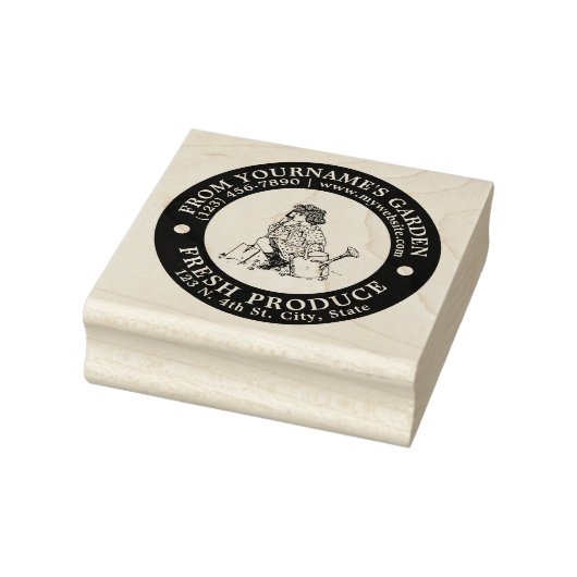 Zelfgegroeide tuin Fresh Label Sjabloon Rubberstempel (Stempel)