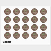 Zelfgekweekt & Handgemaakt Dill Pickle Barnwood Ronde Sticker (Vel)