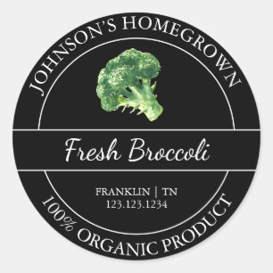 Zelfgekweekte tuin vers biologisch broccoli label