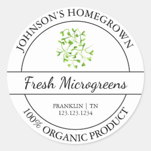 Zelfgekweekte tuin vers biologisch microgreens lab ronde sticker