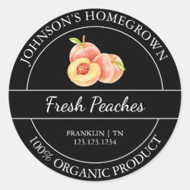 Zelfgekweekte tuin vers biologisch perzik label