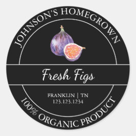 Zelfgekweekte tuin vers biologisch vijgenlabel ronde sticker