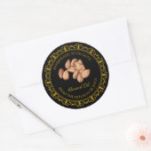  Zelfgemaakt Amandelolielabel L Zwart Ronde Sticker (Envelop)