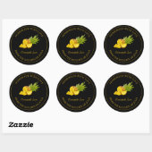 Zelfgemaakt ananas jam label | Zwart (Vel)