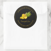 Zelfgemaakt ananas jam label | Zwart (Tas)