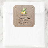 Zelfgemaakt ananas jam vierkant kraft papier label (Tas)