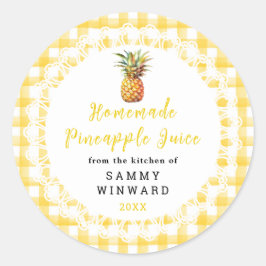 Zelfgemaakt ananassap Drink label