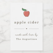 Zelfgemaakt Apple Cider Gift Label Voedselcontainer Etiket (Enkel label)