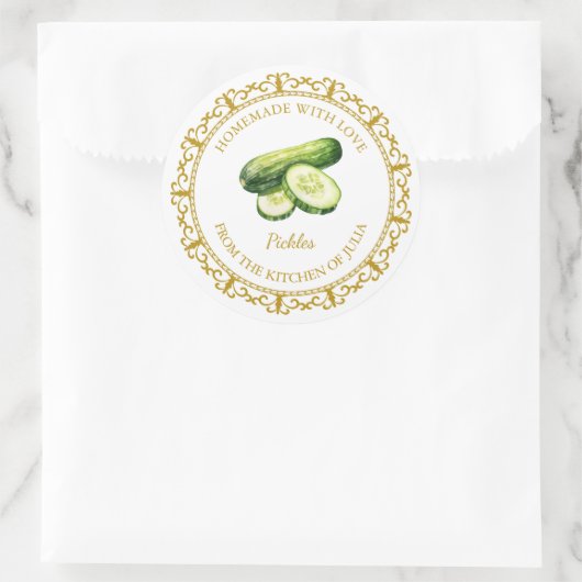 zelfgemaakt augurk label l wit (Tas)