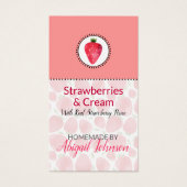 Zelfgemaakt bad & body label aardbei | Cadeau Labe Visitekaartje (Voorkant)