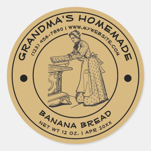  Zelfgemaakt Baked Goods Label Sjabloon (Voorkant)