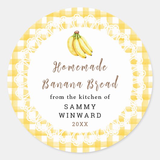 Zelfgemaakt Bananenbrood Etiket (Voorkant)