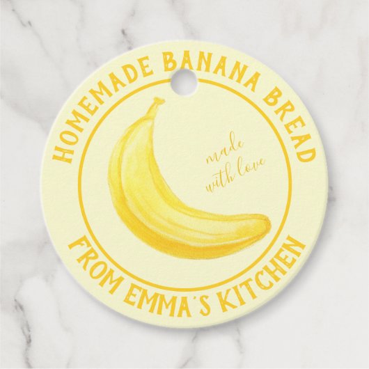 Zelfgemaakt Bananenbrood - Gemaakt met liefde Bedankjes Labels (Voorkant)
