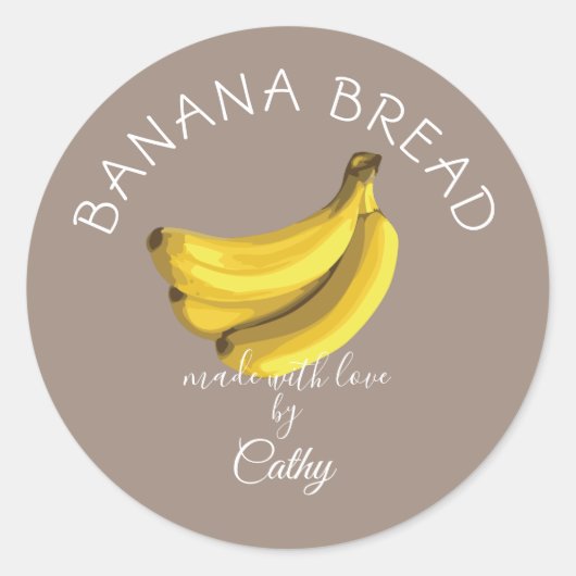 Zelfgemaakt bananenbrood Label (Voorkant)