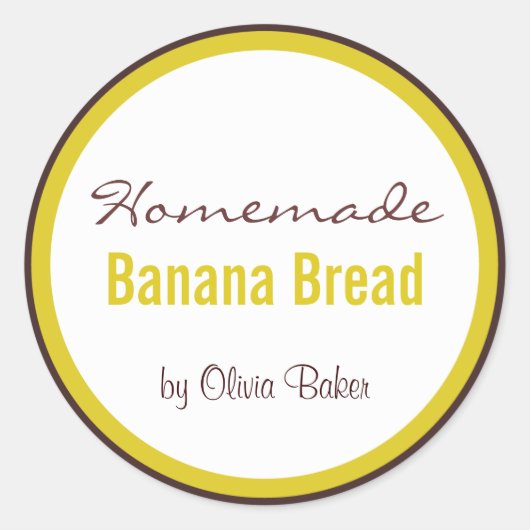Zelfgemaakt Bananenbrood van Ronde Sticker (Voorkant)