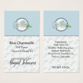 Zelfgemaakt Bath & Body Blue Kamille Gift Label Visitekaartje (Voorkant /achterkant)