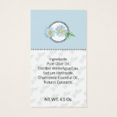 Zelfgemaakt Bath & Body Blue Kamille Gift Label Visitekaartje (Achterkant)