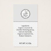 Zelfgemaakt Bath & Body Label Zwart & Wit Cadeau L Visitekaartje (Achterkant)