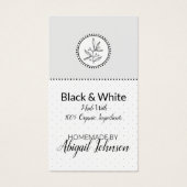 Zelfgemaakt Bath & Body Label Zwart & Wit Cadeau L Visitekaartje (Voorkant)