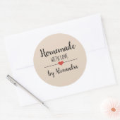 Zelfgemaakt beige script ronde sticker (Envelop)