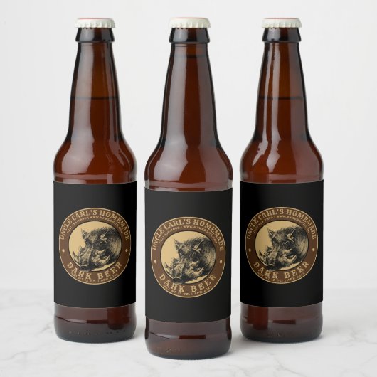 Zelfgemaakt Bierlabel Boars Head Sjabloon Bier Etiket (Flessen)