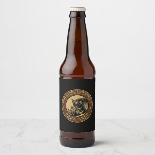 Zelfgemaakt Bierlabel Boars Head Sjabloon Bier Etiket (Voorkant)