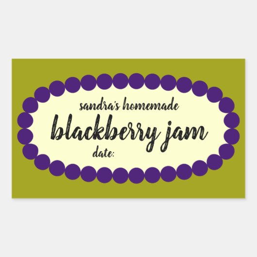Zelfgemaakt BlackBerry Jam Jar Label (Voorkant)